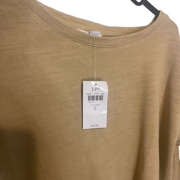 Pure Jill NWT Women Small Tan Light Cork Round Neck Lightweight Sweater - Picture 5 of 10